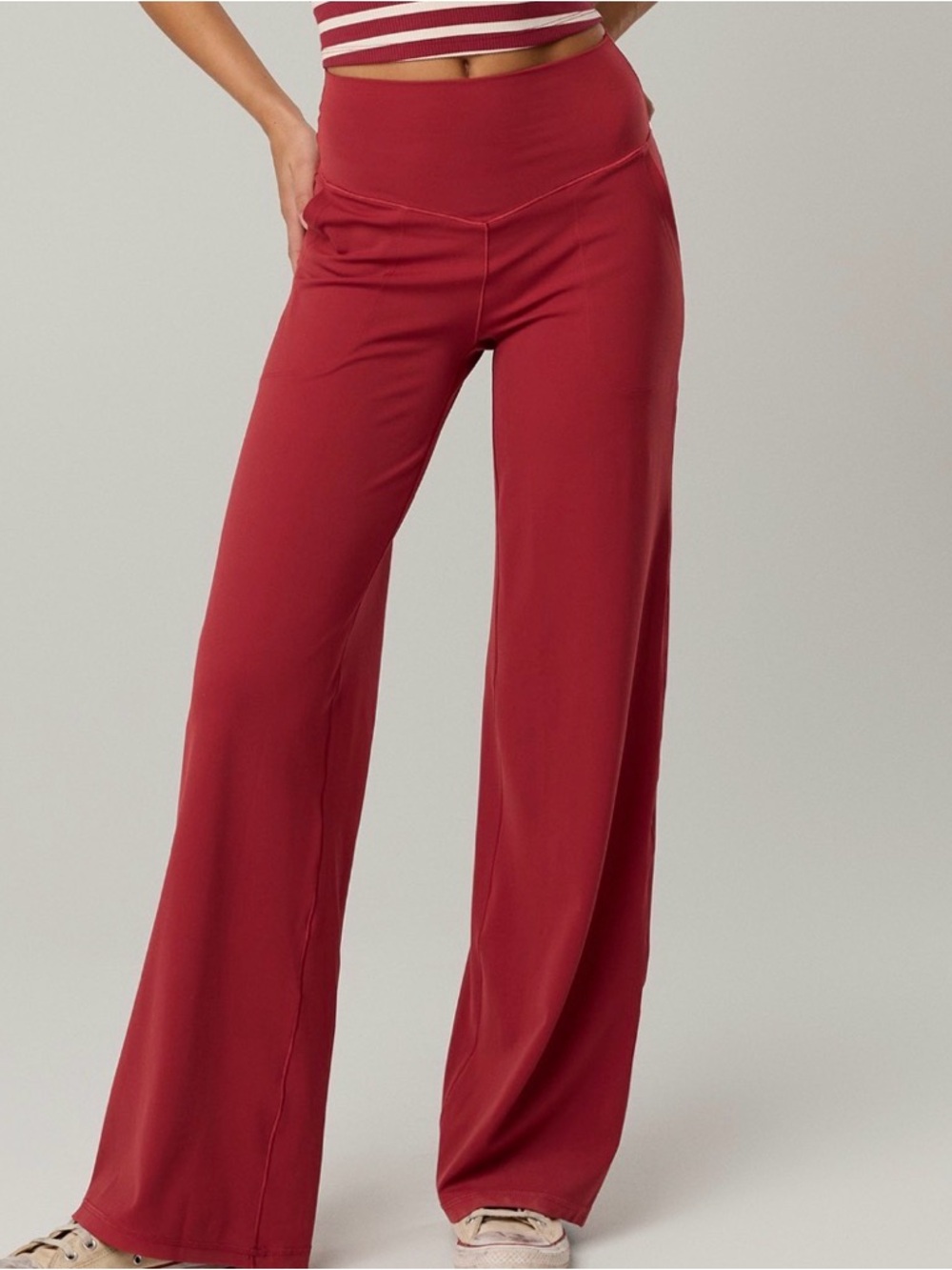 OFFLINE By Aerie - Real Me XTRA High Waisted Trouser - Summer Burgandy